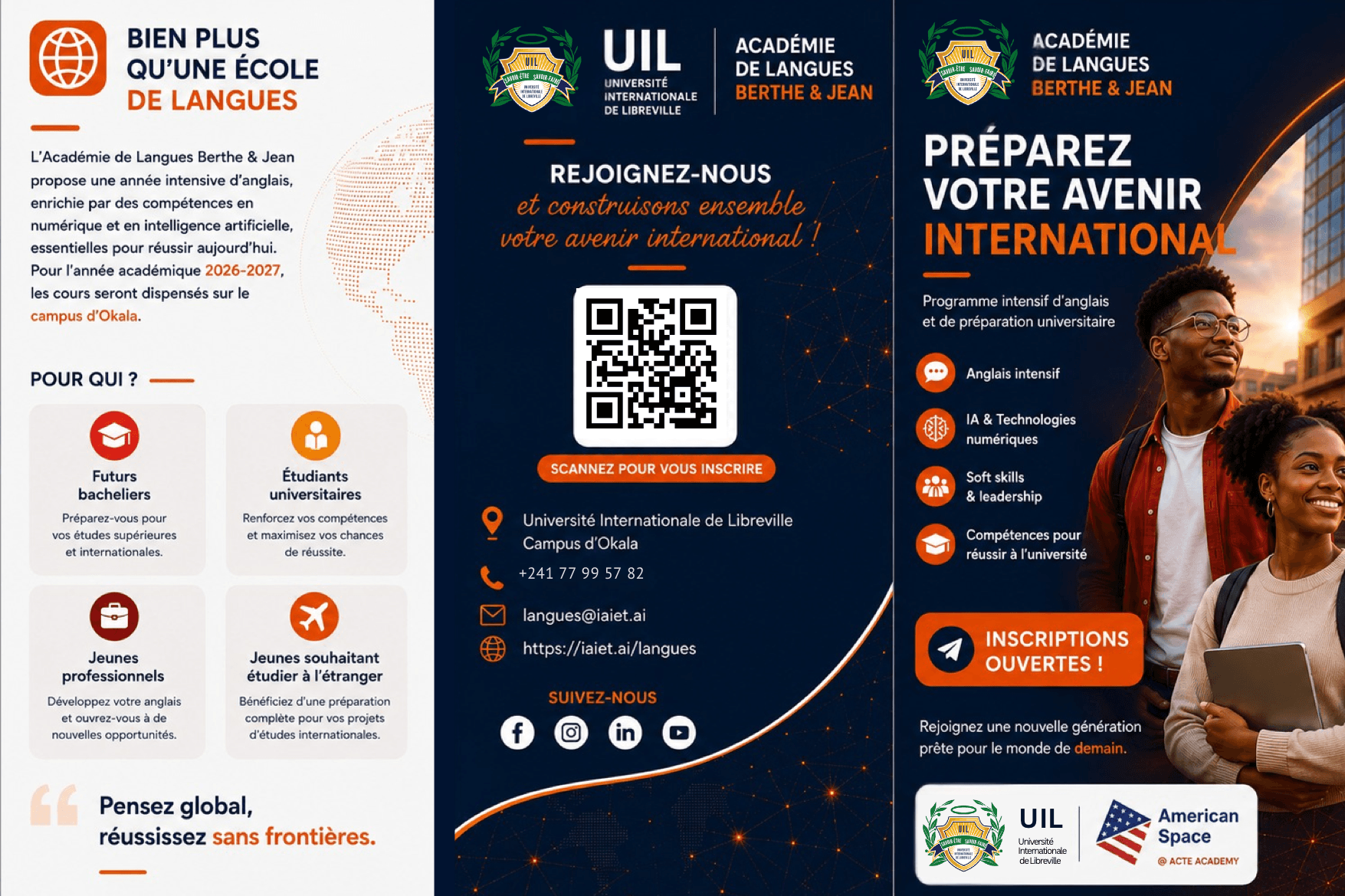 Flyer de présentation de l’Académie de Langues Berthe & Jean