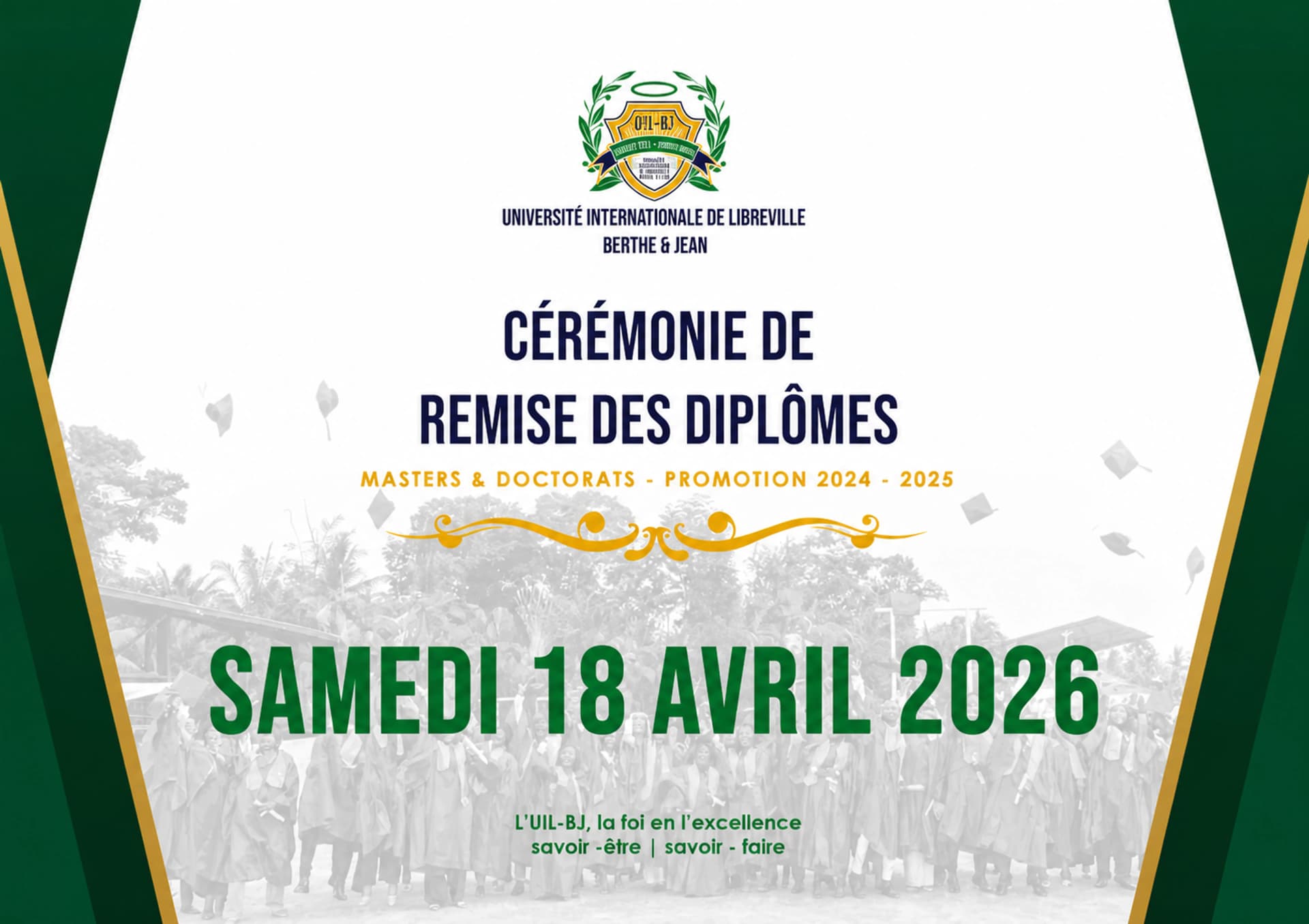 L’UIL-BJ annonce sa cérémonie solennelle de remise des diplômes de Master et de Doctorat