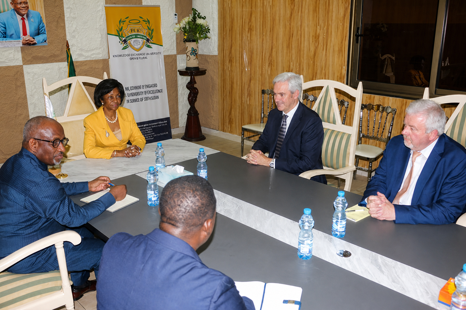 Photograph of the meeting between UIL-BJ and SEMEN AFRICA CONSULTING.